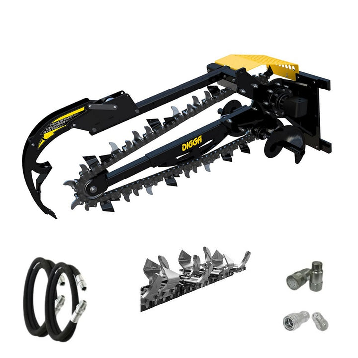 Digga Hydrive Trencher 900mm and 1200mm for Skid Steer Loaders up to 120Hp Earthmoving Warehouse