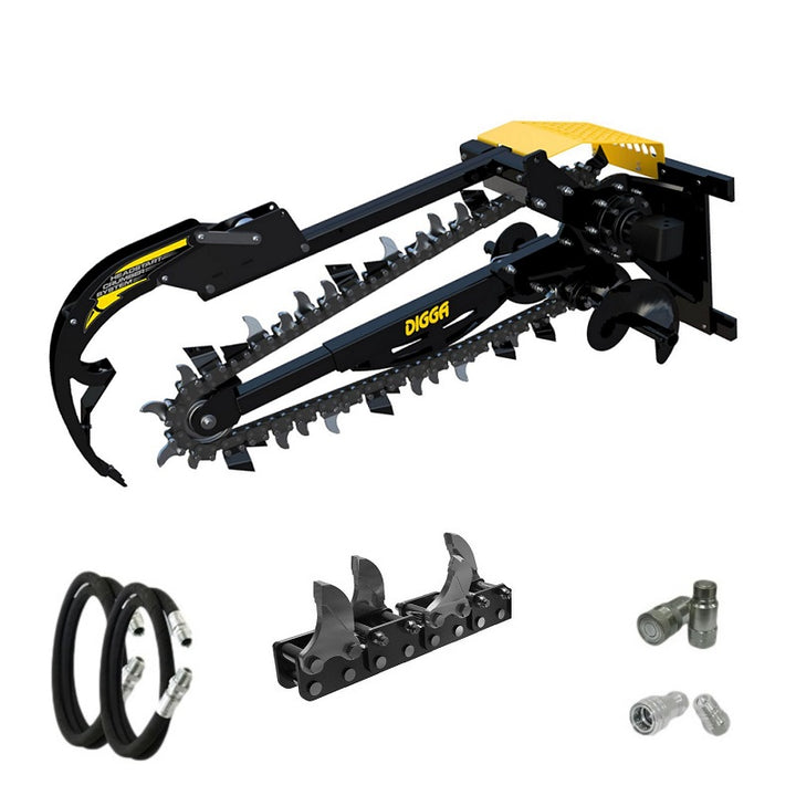Digga Hydrive Trencher 900mm and 1200mm for Skid Steer Loaders up to 120Hp Earthmoving Warehouse
