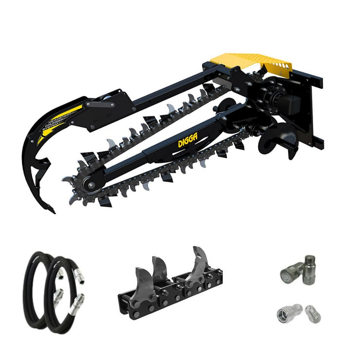Digga Hydrive Trencher 900mm and 1200mm for Skid Steer Loaders up to 120Hp Earthmoving Warehouse