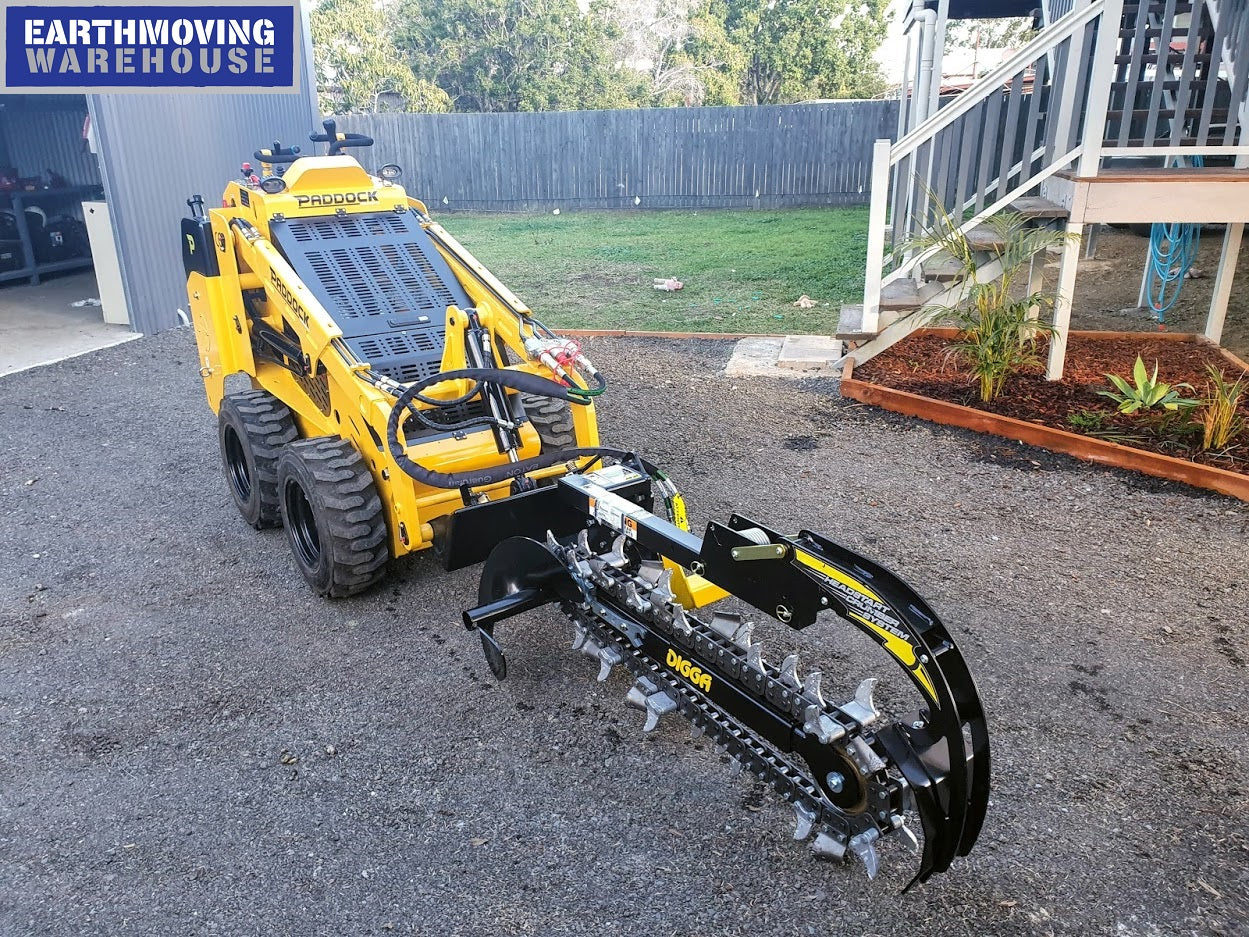 Digga Mini Loader and Small Skid Steer Loader Bigfoot Trencher 900mm