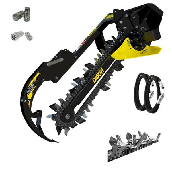 Digga Mini Loader and Small Skid Steer Loader Bigfoot Trencher 900mm Earthmoving Warehouse