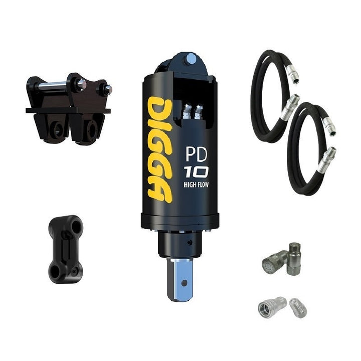 Digga PD10HF and PDH10HF Auger Drive for Excavators up to 10T Earthmoving Warehouse
