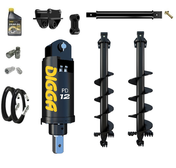 Digga PD12 auger drive combo package excavator up to 12T Earthmoving Warehouse
