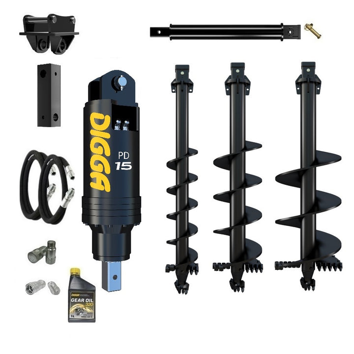 Digga PD15 auger drive combo package excavator up to 15T Earthmoving Warehouse