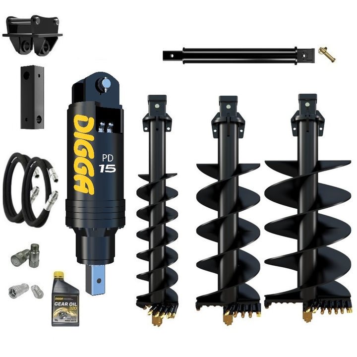 Digga PD15 auger drive combo package excavator up to 15T Earthmoving Warehouse