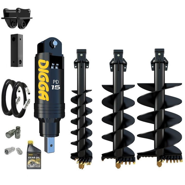 Digga PD15 auger drive combo package excavator up to 15T Earthmoving Warehouse