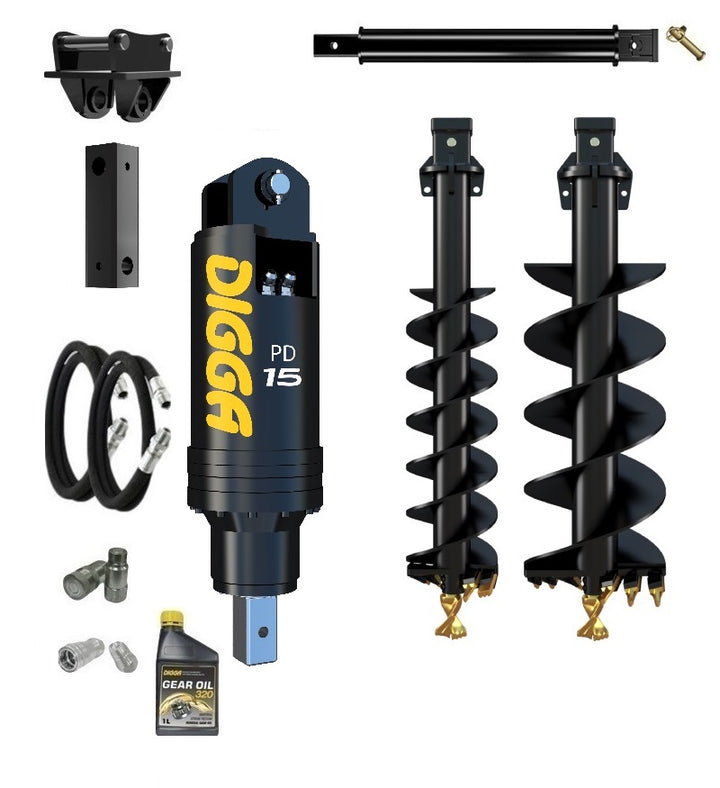 Digga PD15 auger drive combo package excavator up to 15T Earthmoving Warehouse