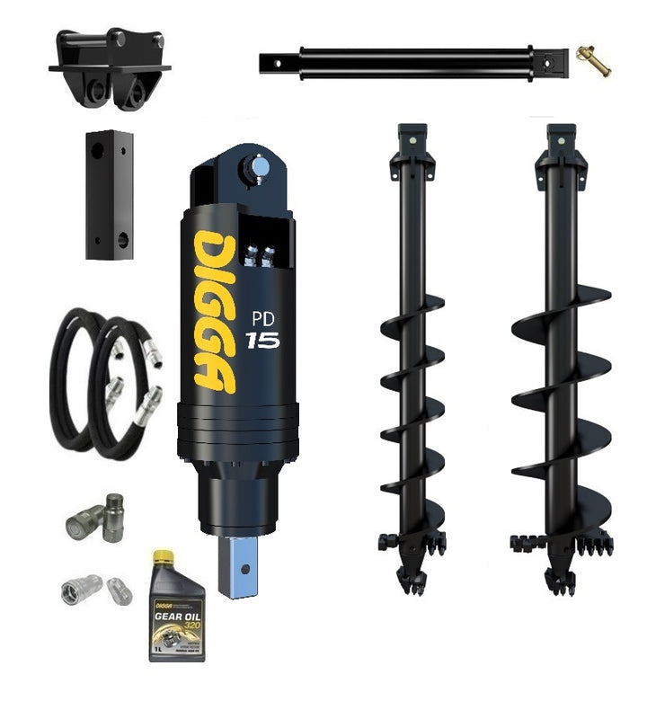 Digga PD15 auger drive combo package excavator up to 15T Earthmoving Warehouse