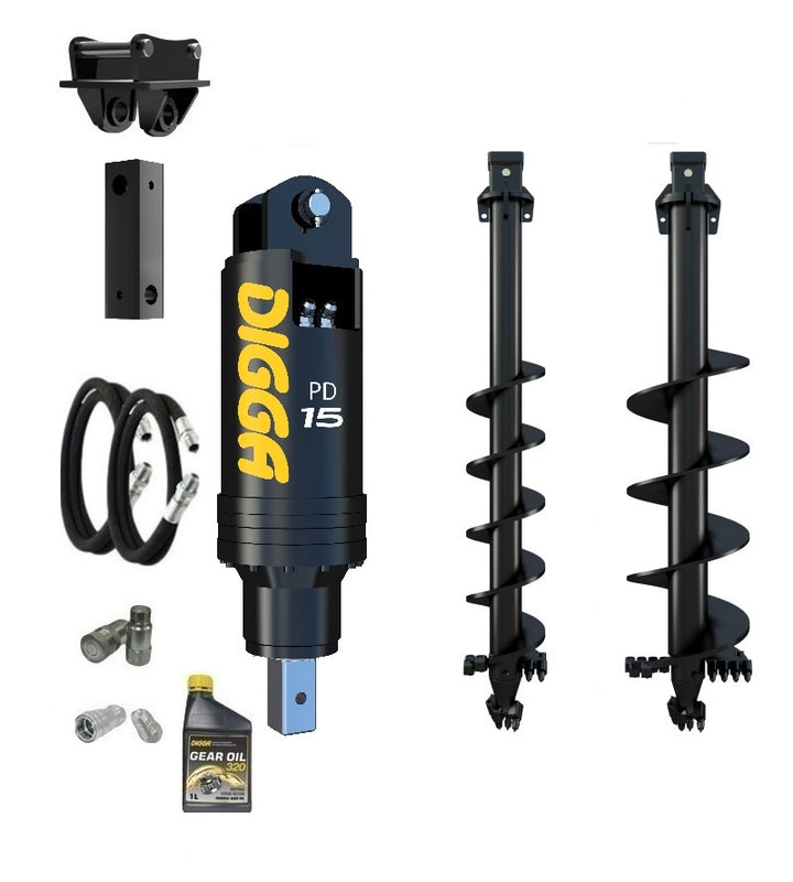 Digga PD15 auger drive combo package excavator up to 15T Earthmoving Warehouse