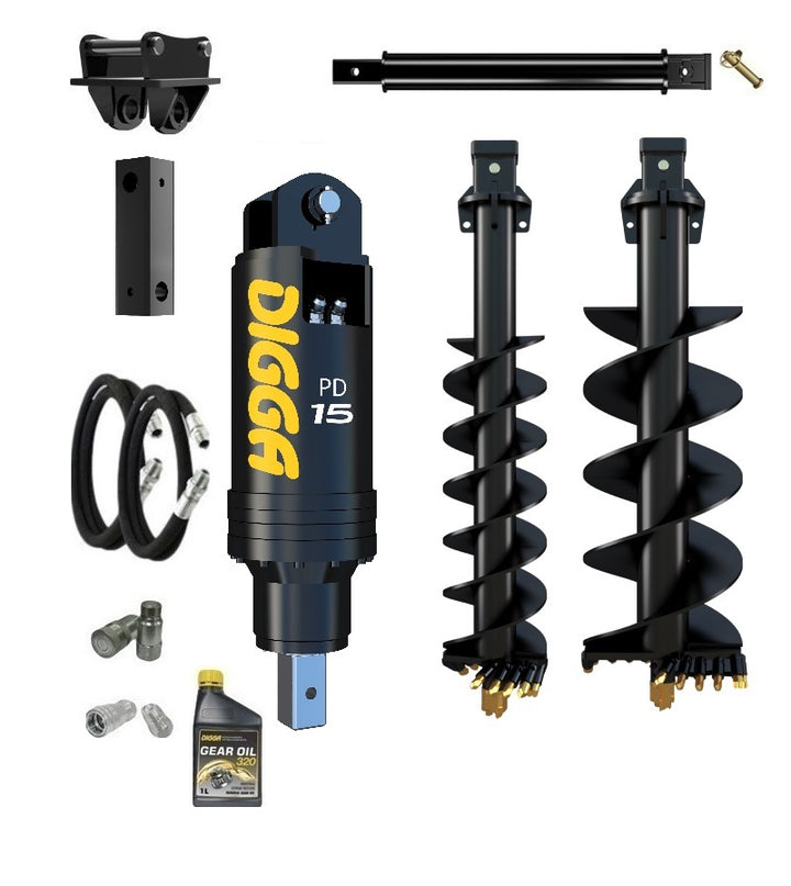 Digga PD15 auger drive combo package excavator up to 15T Earthmoving Warehouse