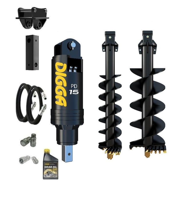 Digga PD15 auger drive combo package excavator up to 15T Earthmoving Warehouse
