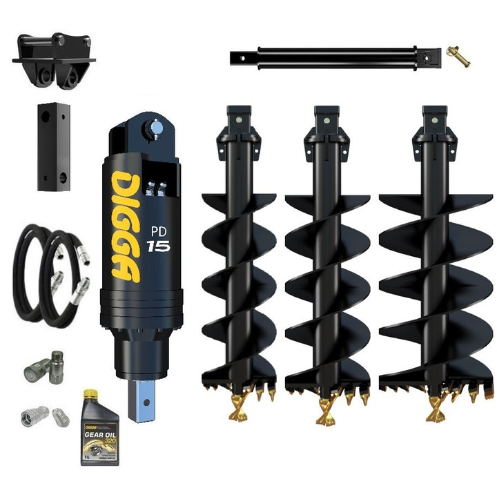 Digga PD15 auger drive combo package excavator up to 15T Earthmoving Warehouse