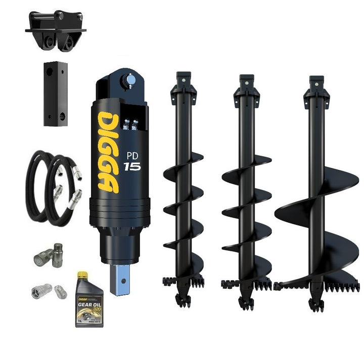 Digga PD15 auger drive combo package excavator up to 15T Earthmoving Warehouse