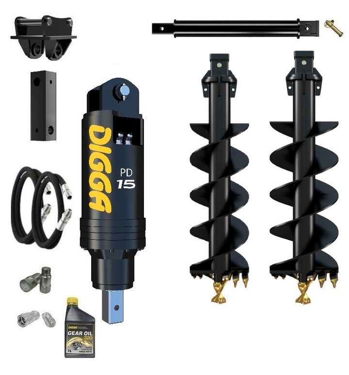 Digga PD15 auger drive combo package excavator up to 15T Earthmoving Warehouse