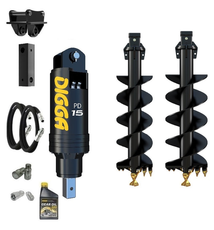 Digga PD15 auger drive combo package excavator up to 15T Earthmoving Warehouse