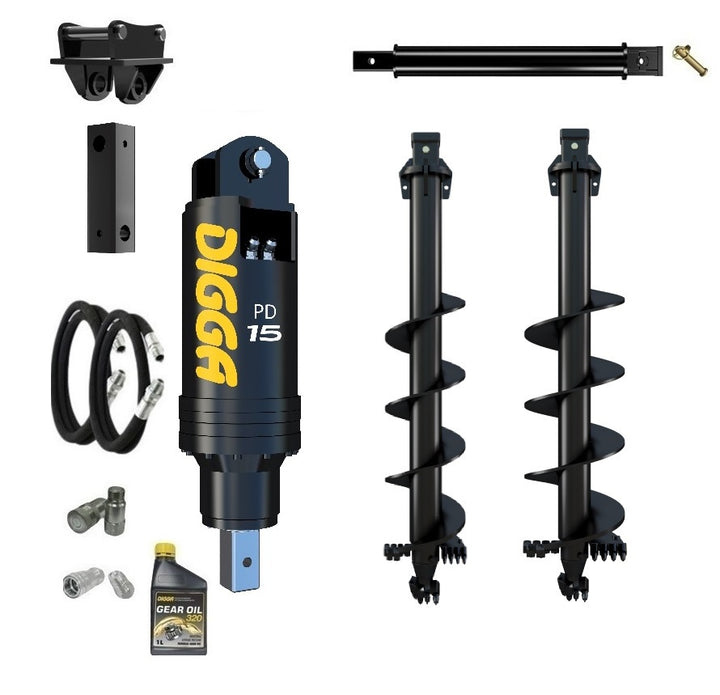 Digga PD15 auger drive combo package excavator up to 15T Earthmoving Warehouse