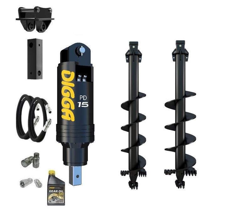 Digga PD15 auger drive combo package excavator up to 15T Earthmoving Warehouse