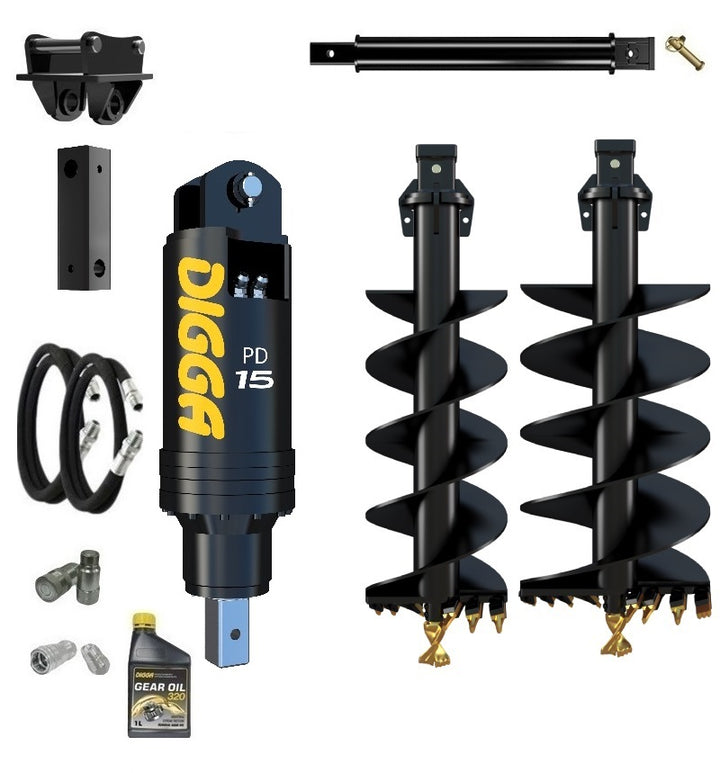 Digga PD15 auger drive combo package excavator up to 15T Earthmoving Warehouse