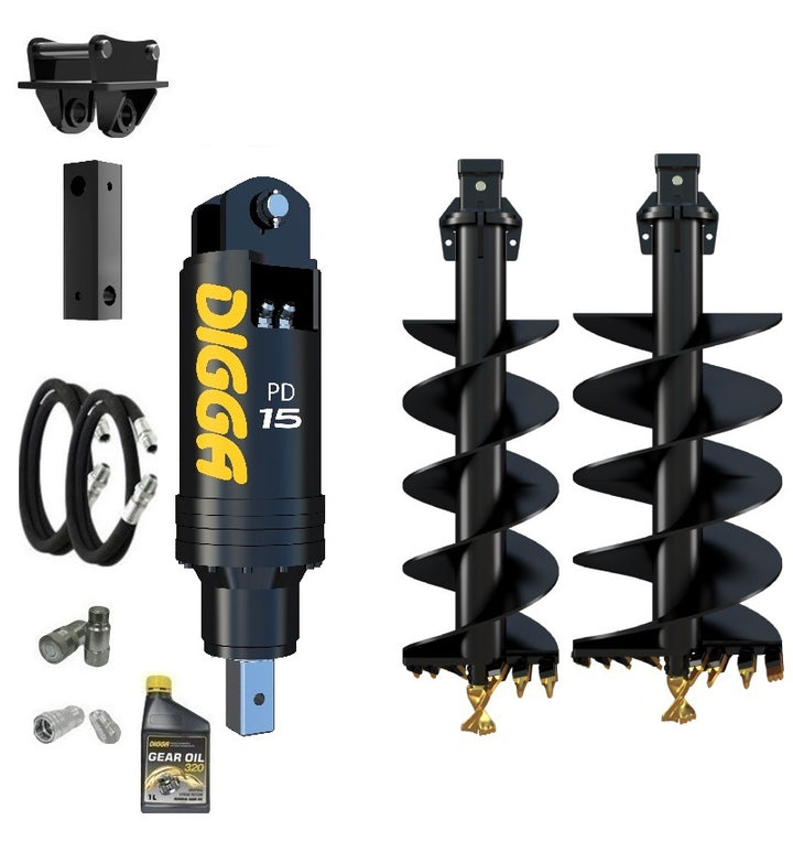 Digga PD15 auger drive combo package excavator up to 15T Earthmoving Warehouse