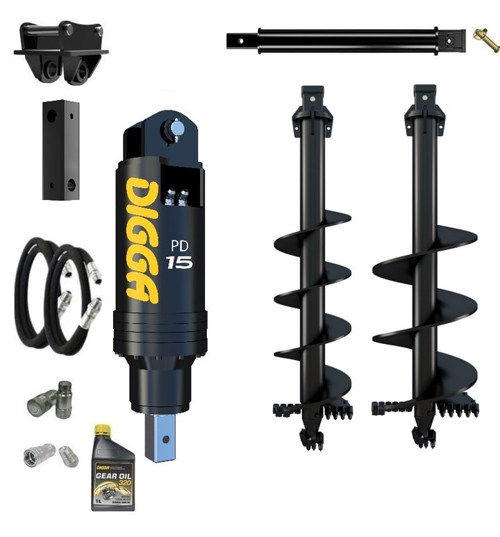 Digga PD15 auger drive combo package excavator up to 15T Earthmoving Warehouse