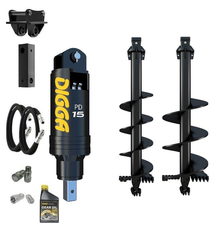 Digga PD15 auger drive combo package excavator up to 15T Earthmoving Warehouse