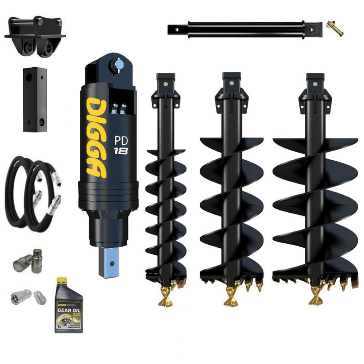 Digga PD18 auger drive combo package excavators up to 18T Earthmoving Warehouse