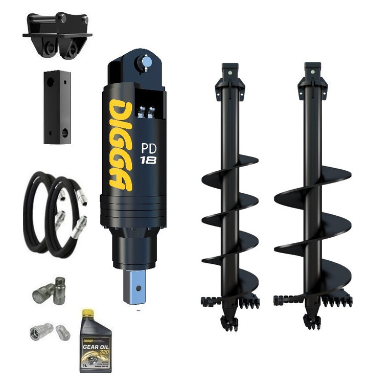 Digga PD18 auger drive combo package excavators up to 18T Earthmoving Warehouse