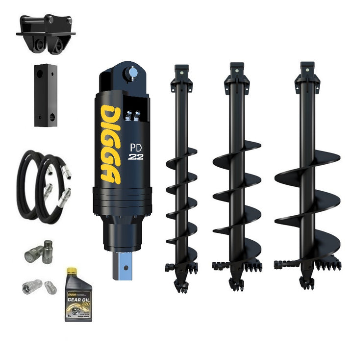 Digga PD22 auger drive combo package excavator up to 20T Earthmoving Warehouse