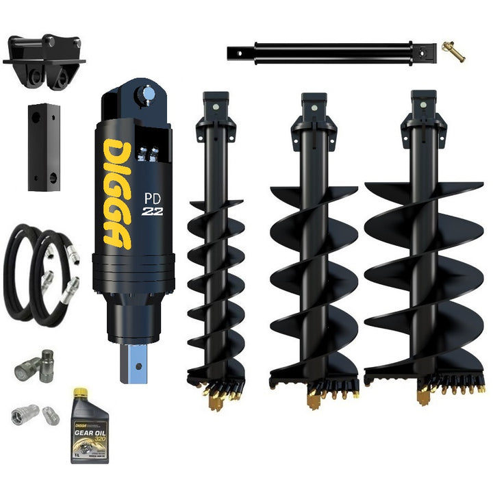 Digga PD22 auger drive combo package excavator up to 20T Earthmoving Warehouse