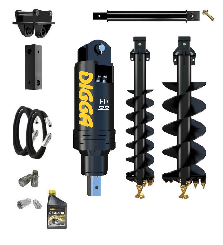 Digga PD22 auger drive combo package excavator up to 20T Earthmoving Warehouse