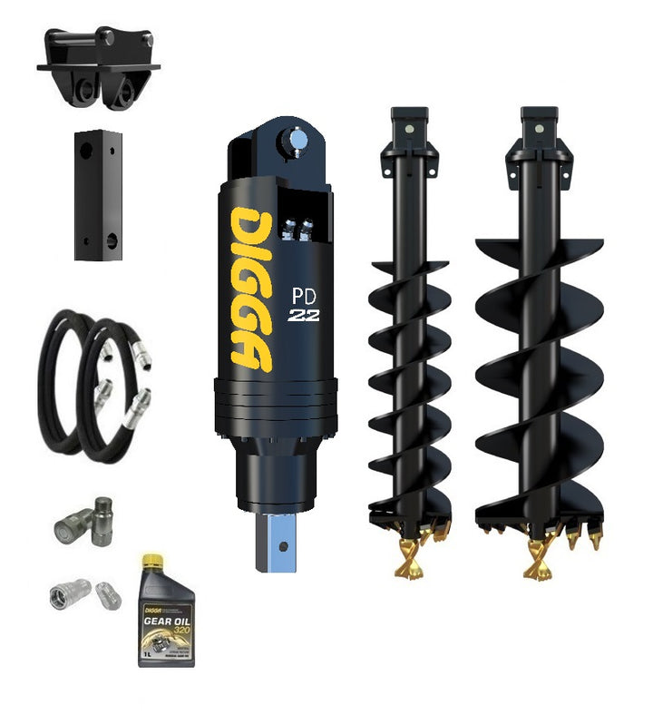 Digga PD22 auger drive combo package excavator up to 20T Earthmoving Warehouse