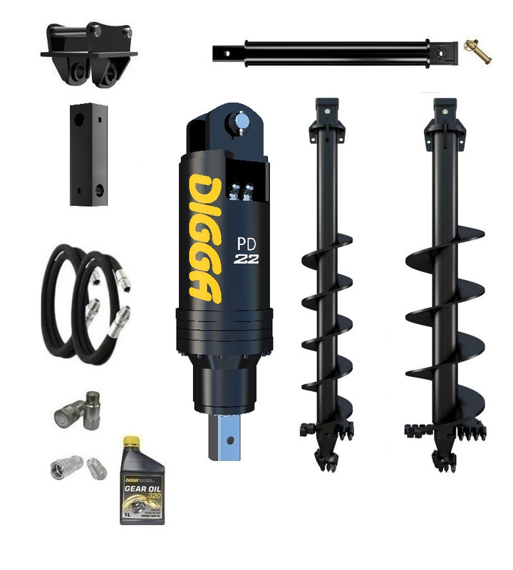 Digga PD22 auger drive combo package excavator up to 20T Earthmoving Warehouse