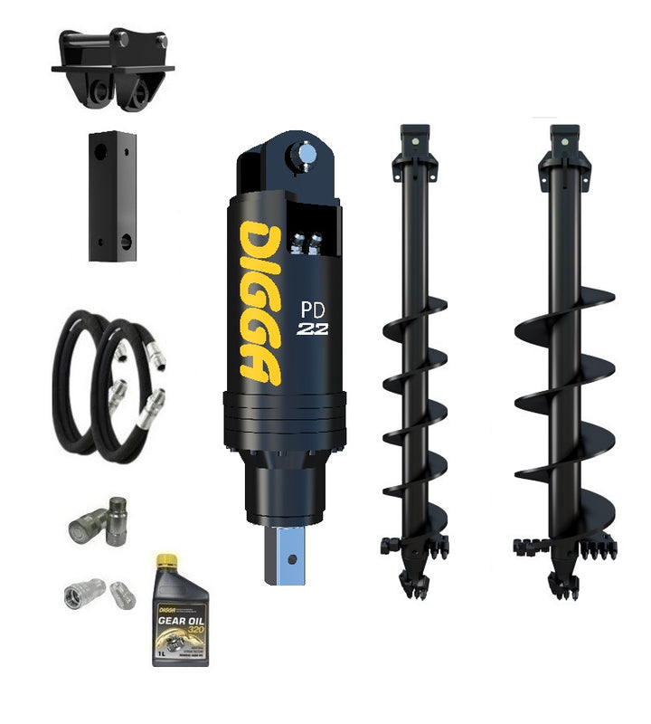 Digga PD22 auger drive combo package excavator up to 20T Earthmoving Warehouse