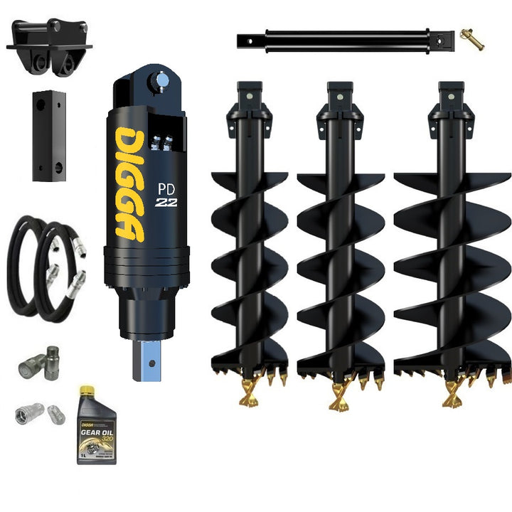 Digga PD22 auger drive combo package excavator up to 20T Earthmoving Warehouse