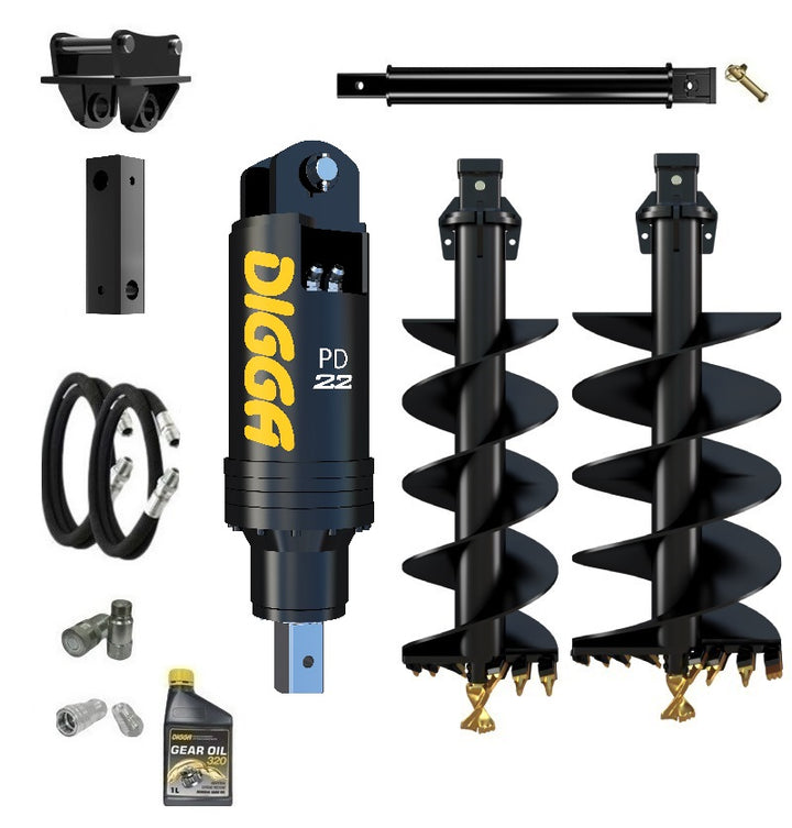 Digga PD22 auger drive combo package excavator up to 20T Earthmoving Warehouse