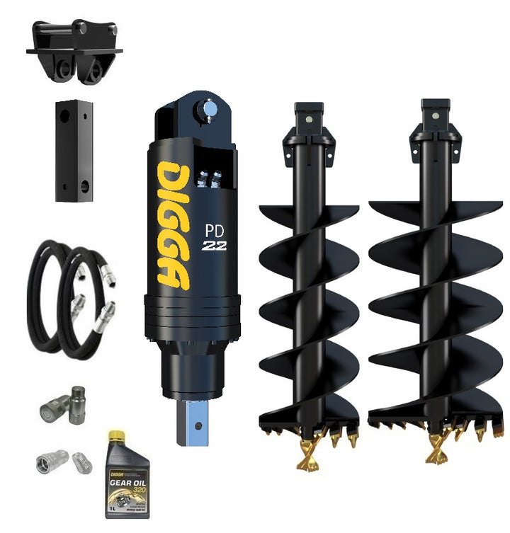 Digga PD22 auger drive combo package excavator up to 20T Earthmoving Warehouse