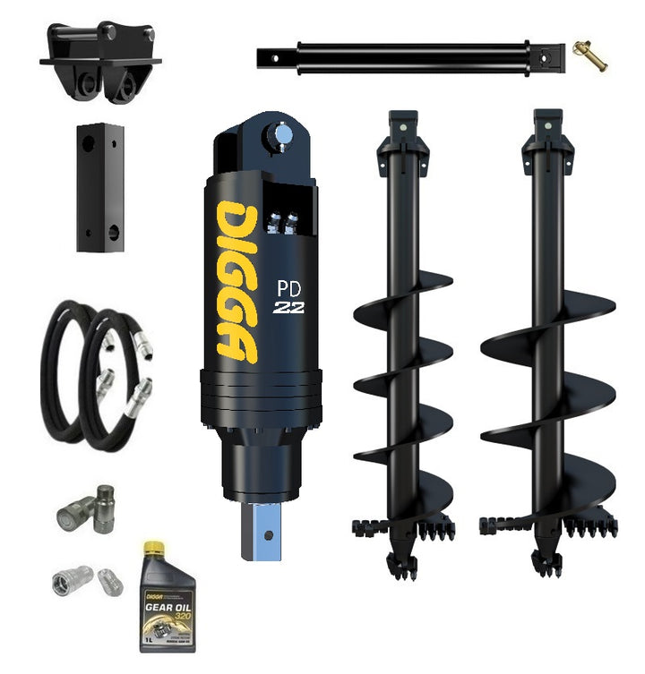 Digga PD22 auger drive combo package excavator up to 20T Earthmoving Warehouse