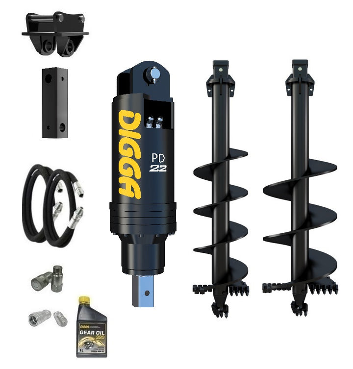 Digga PD22 auger drive combo package excavator up to 20T Earthmoving Warehouse