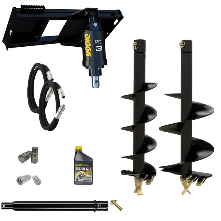 Digga PD3 auger drive combo package skid steer up to 75Hp Earthmoving Warehouse
