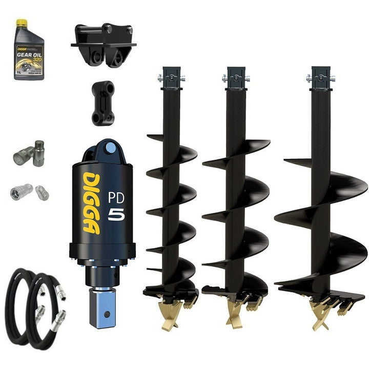 Digga PD5 75mm square auger drive combo package mini excavator up to 5.5T Earthmoving Warehouse