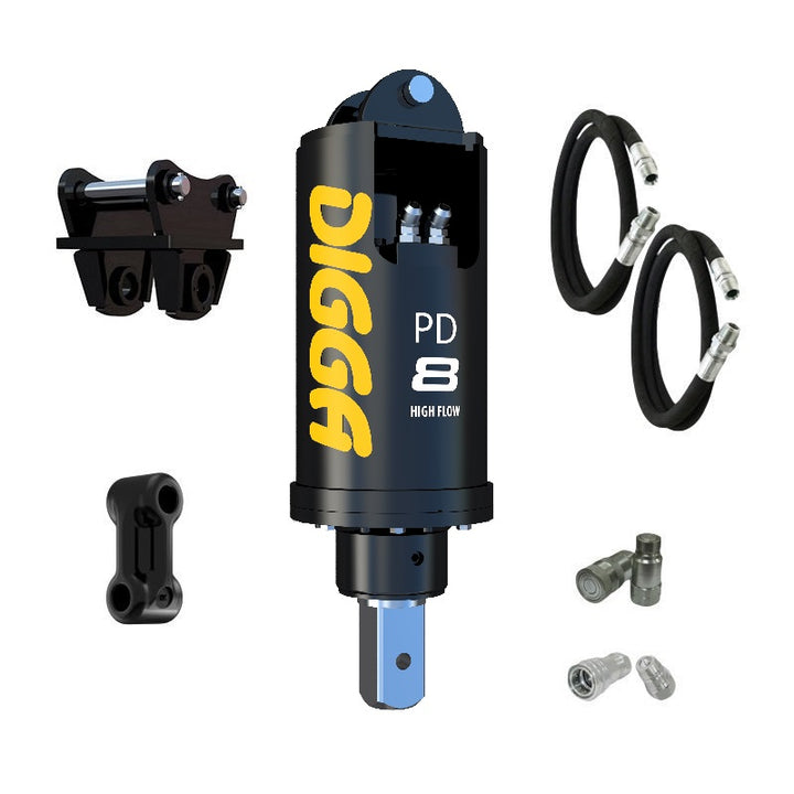 Digga PD8HF and PDH8HF Auger Drive for Excavators up to 10T Earthmoving Warehouse