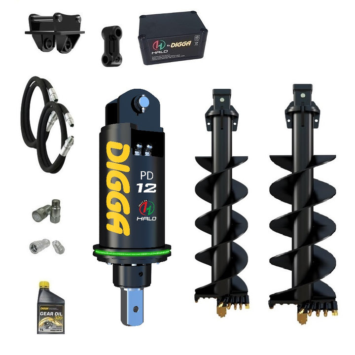 Digga PDH12 HALO auger drive combo package excavator up to 12T Earthmoving Warehouse