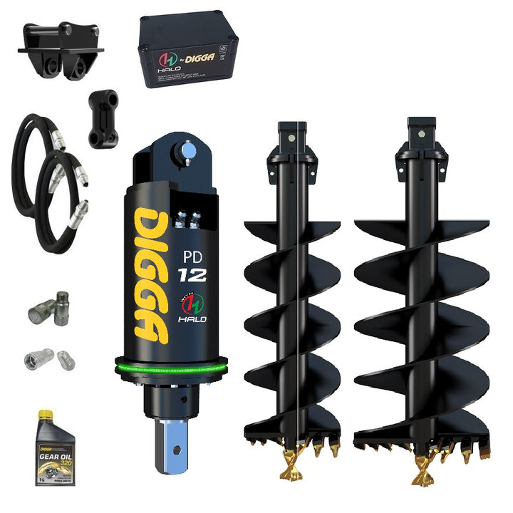 Digga PDH12 HALO auger drive combo package excavator up to 12T Earthmoving Warehouse