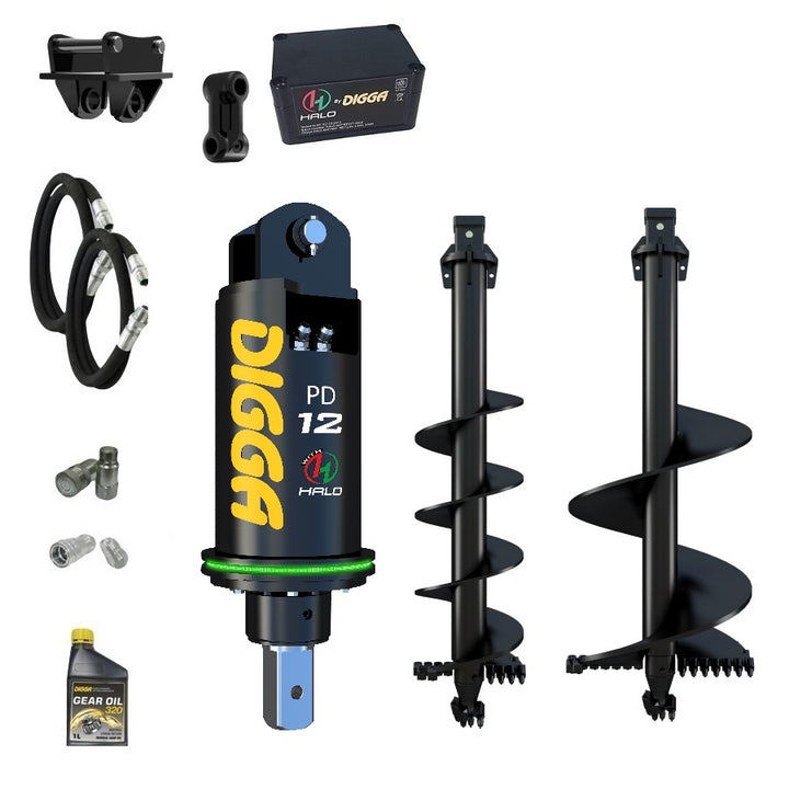 Digga PDH12 HALO auger drive combo package excavator up to 12T Earthmoving Warehouse