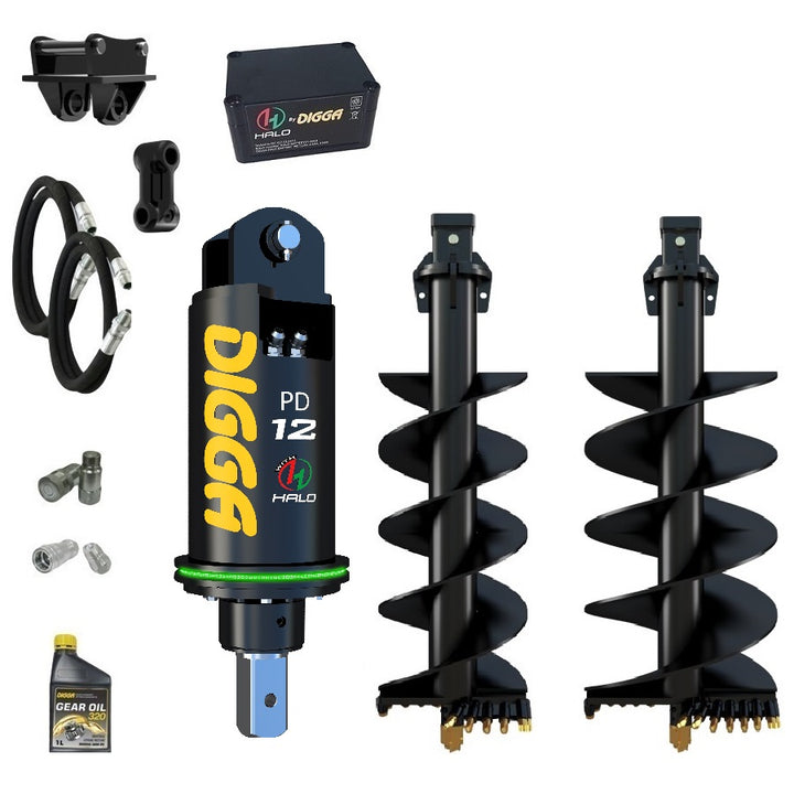 Digga PDH12 HALO auger drive combo package excavator up to 12T Earthmoving Warehouse