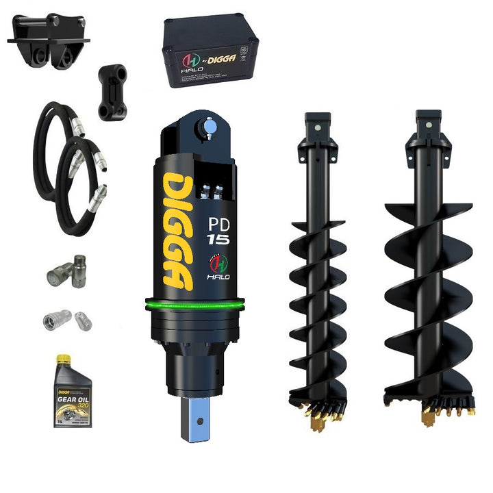 Digga PDH15 HALO auger drive combo package excavator up to 15T Earthmoving Warehouse