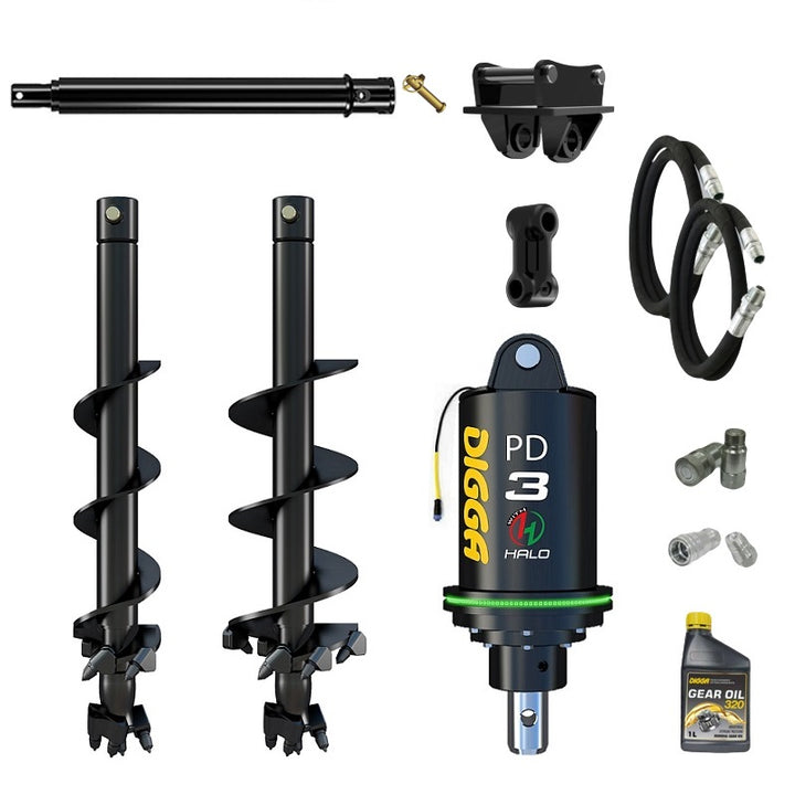 Digga PDH3 HALO auger drive combo package mini excavator up to 4T Earthmoving Warehouse
