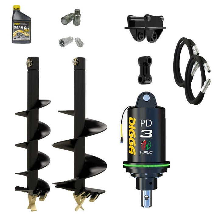 Digga PDH3 HALO auger drive combo package mini excavator up to 4T Earthmoving Warehouse