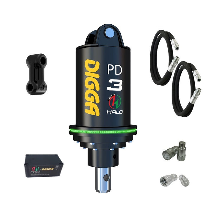 Digga PD3 and PDH3 Auger Drive for Mini Excavators up to 4T Earthmoving Warehouse