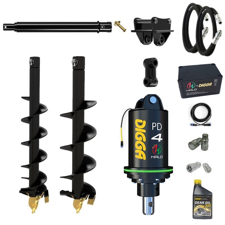 Digga PDH4-2 HALO 65mm round auger drive combo package mini excavator up to 5T Earthmoving Warehouse